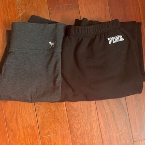 PINK Victoria's Secret Gray Leggings & Black Sweatpants Set XS